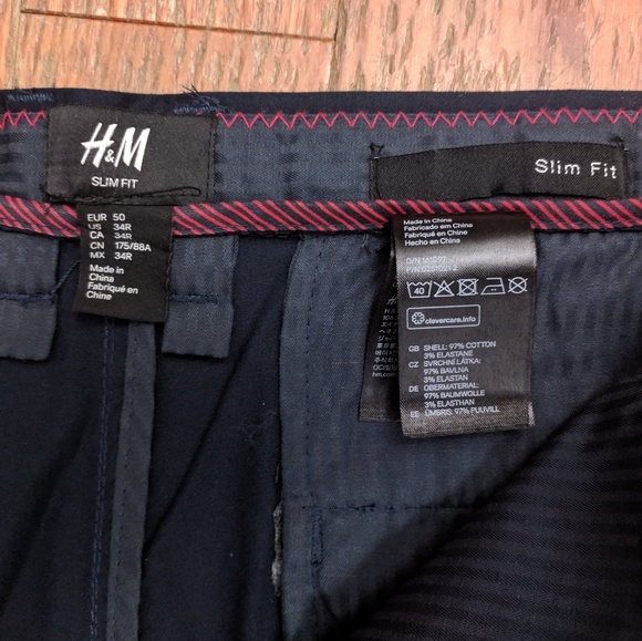 H&M Men's Slim Fit Navy Dress Pants 34R NWT - Picture 3 of 8